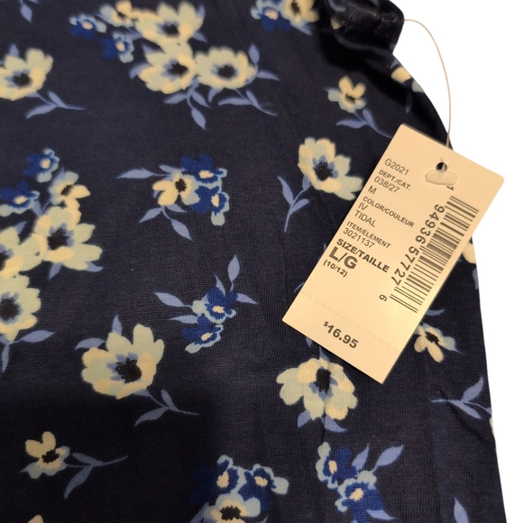 NWT Navy Floral Sleeveless Dress - Picture 2 of 2